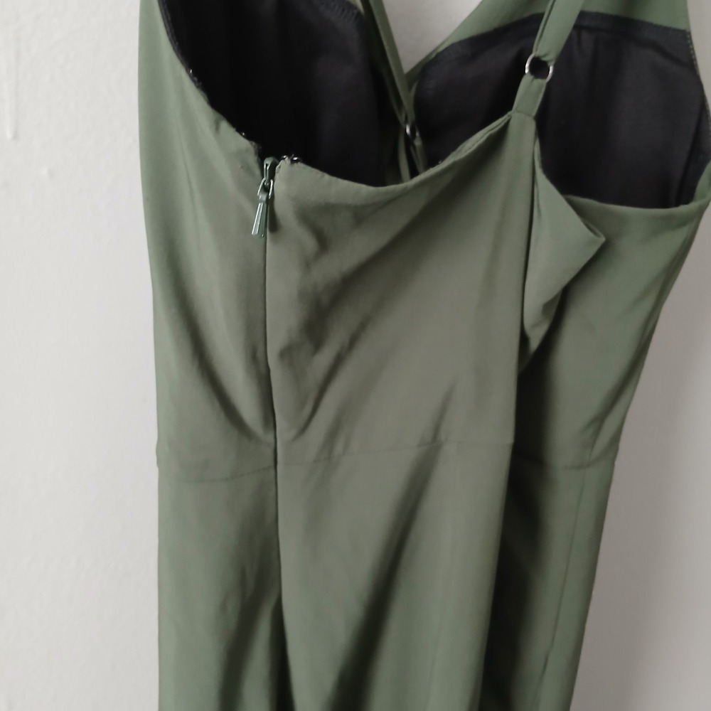 Krimson Klover Size Small Stella Dress‎ Olive Green Handkerchief Hem Sleeveless - Picture 14 of 15